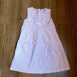 Old Navy pink linen bow fit flare midi dress SIZE 5T